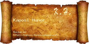Kaposi Hunor névjegykártya